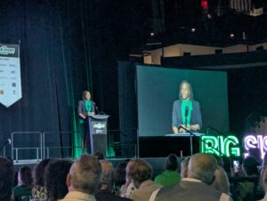 Tamika Catchings speaking at Big Brother Big Sisters