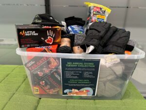 Items in a box for donation.
